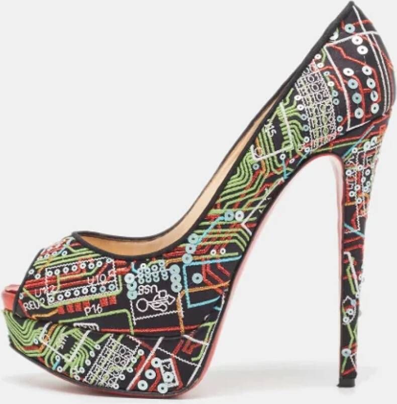 Christian Louboutin Pre-owned Satin heels Multicolor Dames