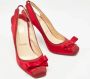 Christian Louboutin Pre-owned Satin heels Red Dames - Thumbnail 4