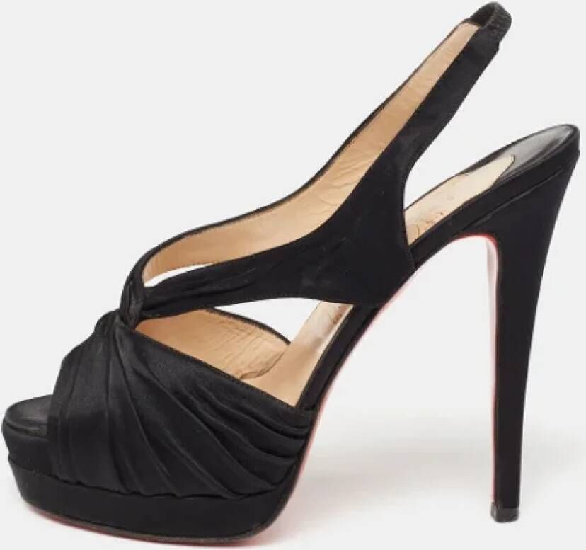 Christian Louboutin Pre-owned Satin sandals Black Dames
