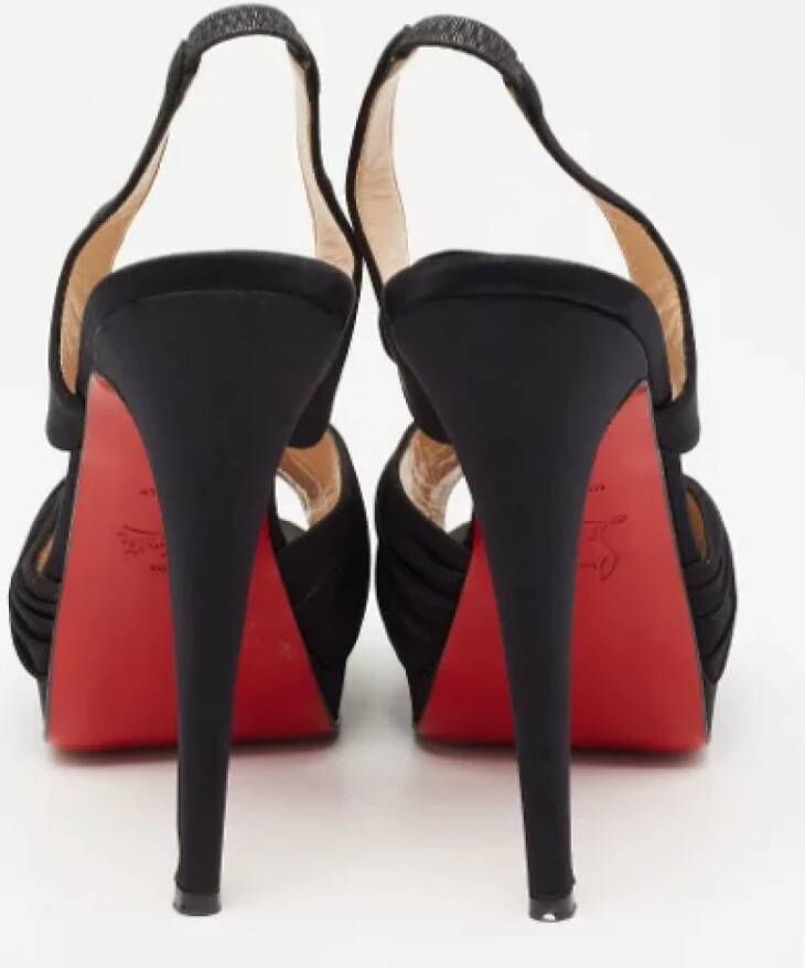 Christian Louboutin Pre-owned Satin sandals Black Dames