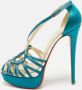 Christian Louboutin Pre-owned Satin sandals Blue Dames - Thumbnail 2