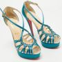 Christian Louboutin Pre-owned Satin sandals Blue Dames - Thumbnail 4