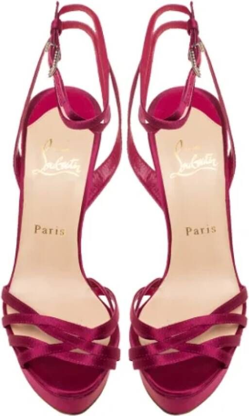 Christian Louboutin Pre-owned Satin sandals Pink Dames