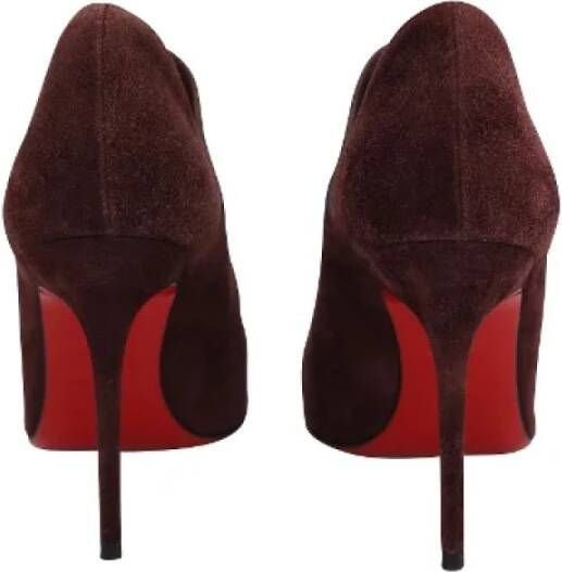 Christian Louboutin Pre-owned Suede boots Red Dames
