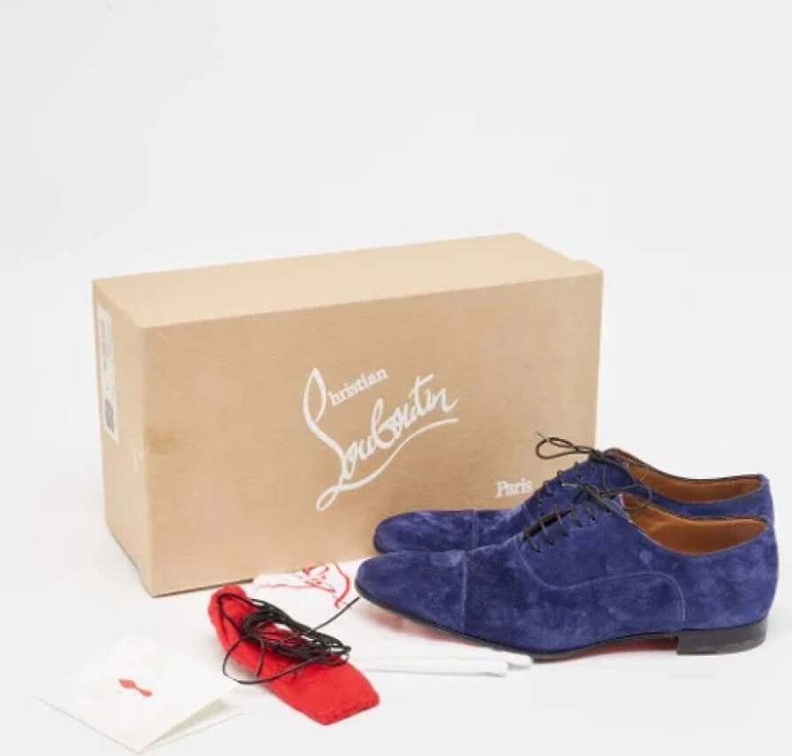 Christian Louboutin Pre-owned Suede flats Blue Heren