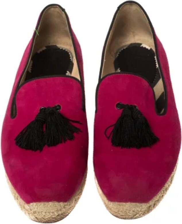 Christian Louboutin Pre-owned Suede flats Pink Dames