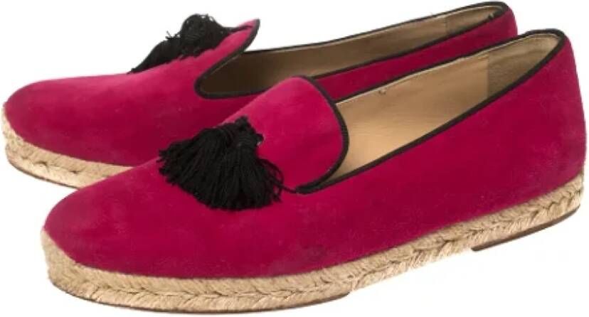 Christian Louboutin Pre-owned Suede flats Pink Dames