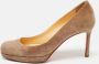 Christian Louboutin Pre-owned Suede heels Beige Dames - Thumbnail 2