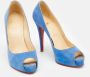 Christian Louboutin Pre-owned Suede heels Blue Dames - Thumbnail 4