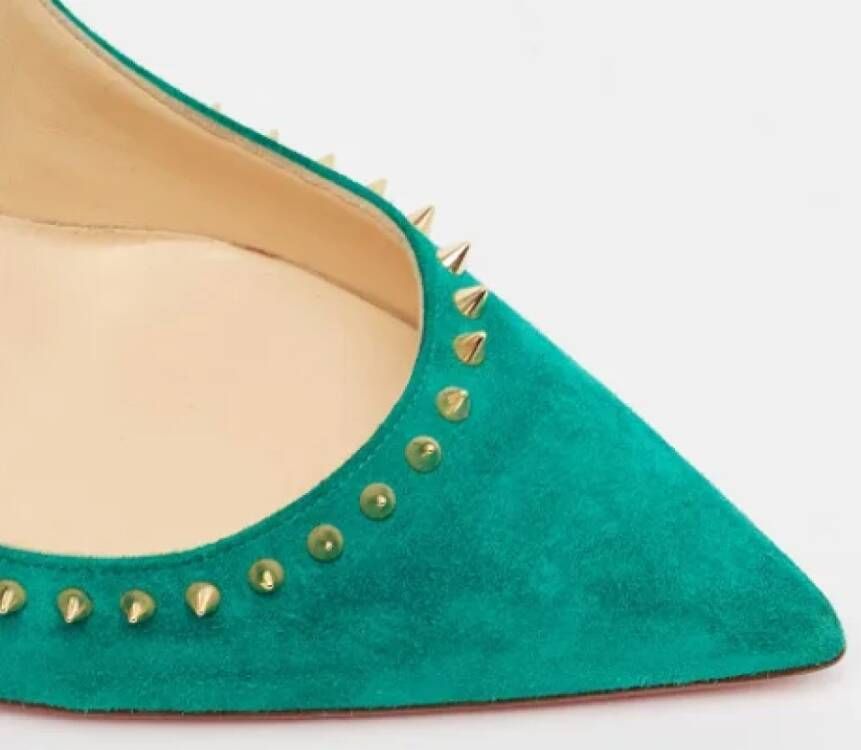 Christian Louboutin Pre-owned Suede heels Green Dames