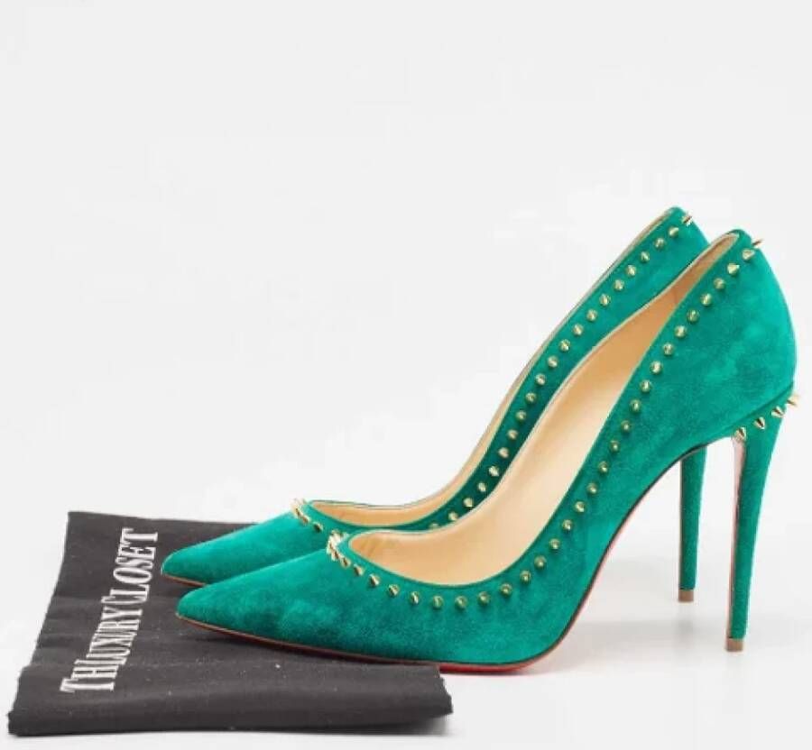Christian Louboutin Pre-owned Suede heels Green Dames