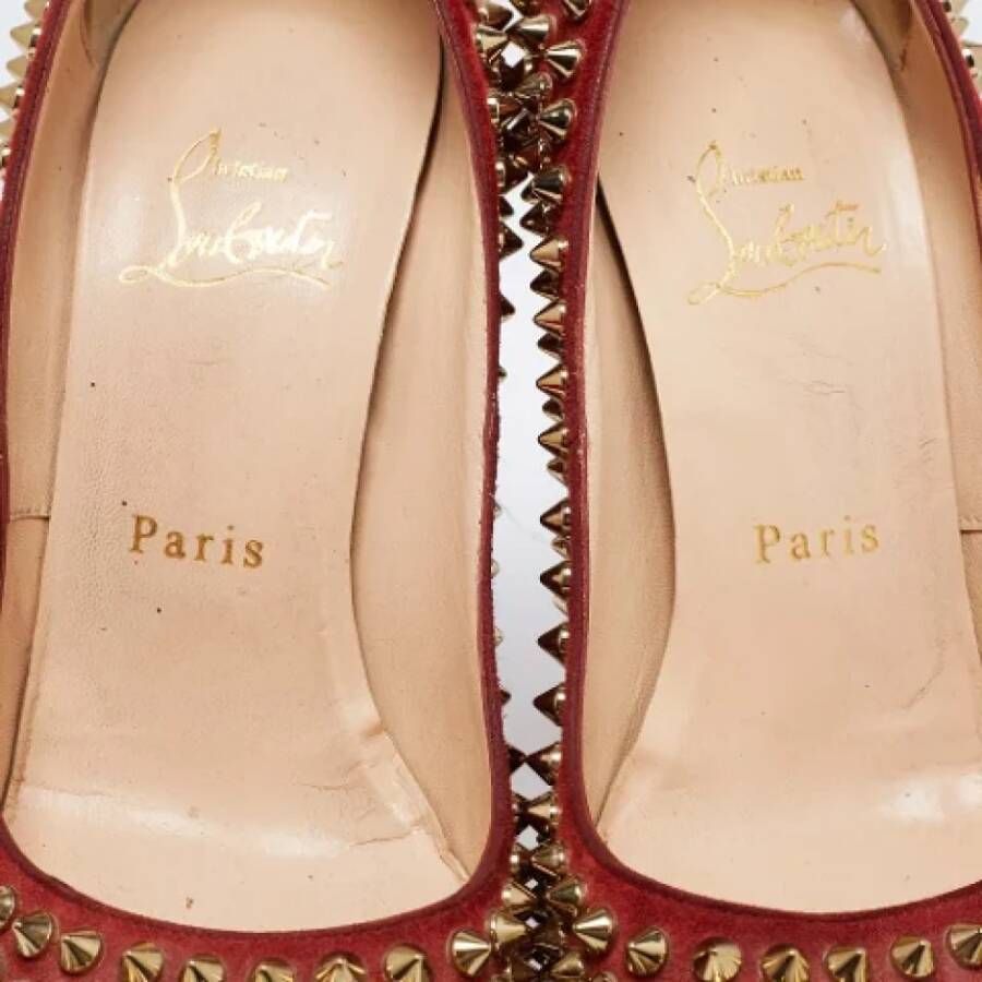 Christian Louboutin Pre-owned Suede heels Red Dames