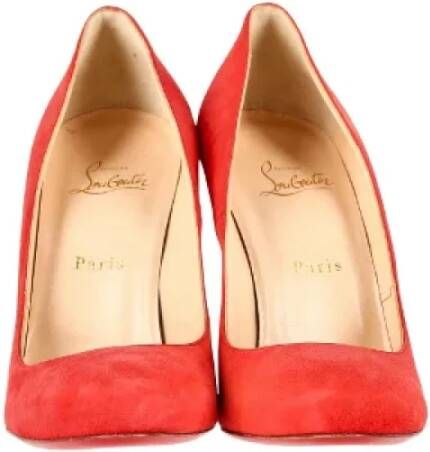 Christian Louboutin Pre-owned Suede heels Red Dames