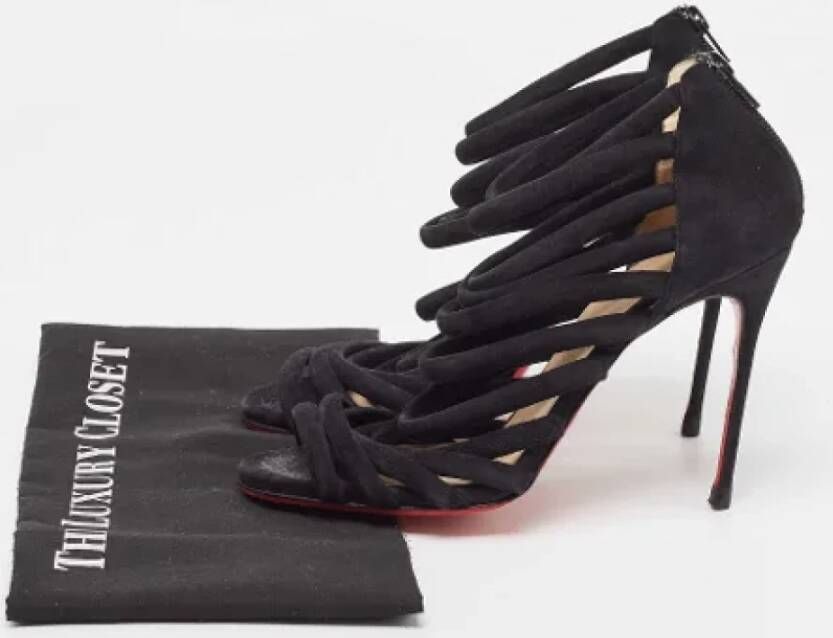 Christian Louboutin Pre-owned Suede sandals Black Dames