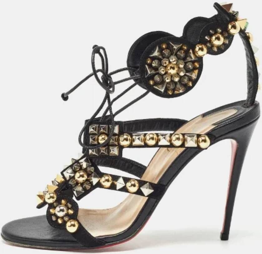 Christian Louboutin Pre-owned Suede sandals Black Dames