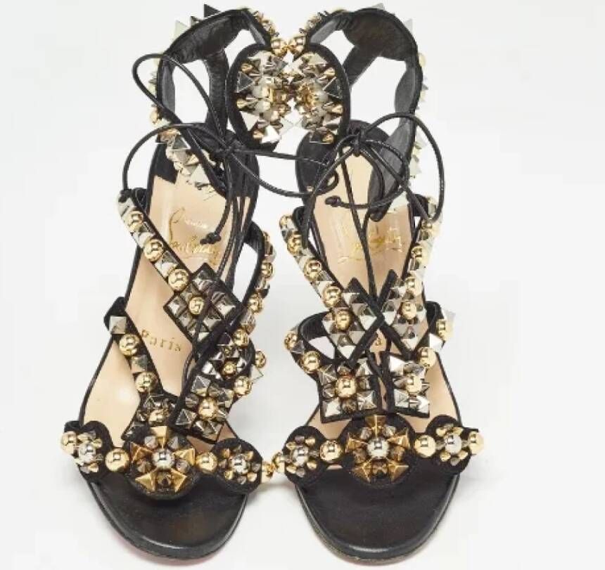 Christian Louboutin Pre-owned Suede sandals Black Dames