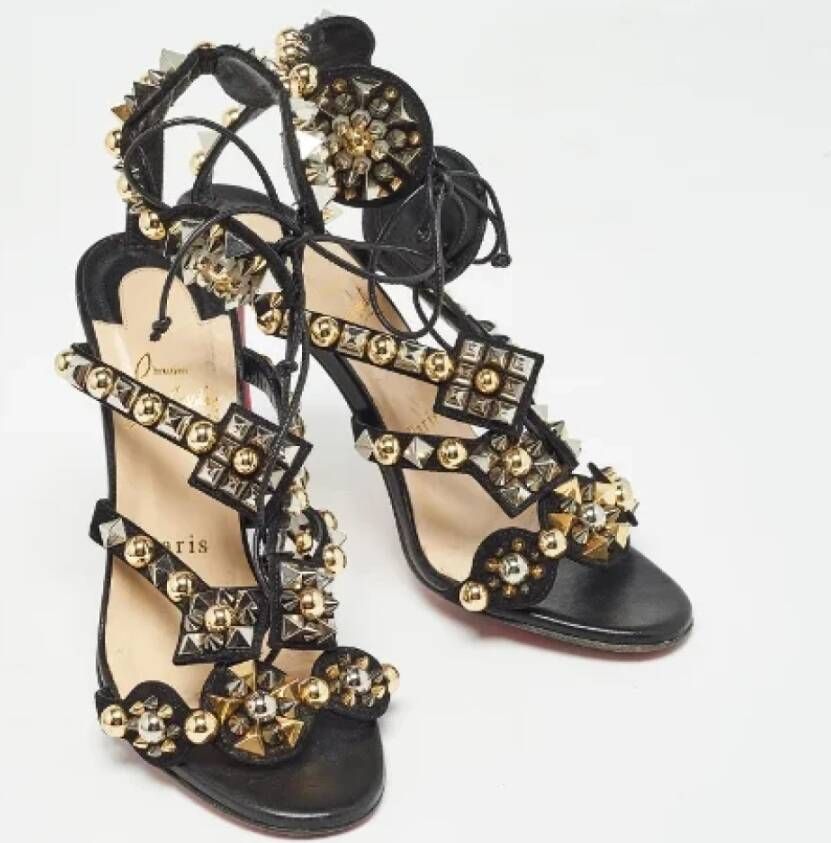 Christian Louboutin Pre-owned Suede sandals Black Dames
