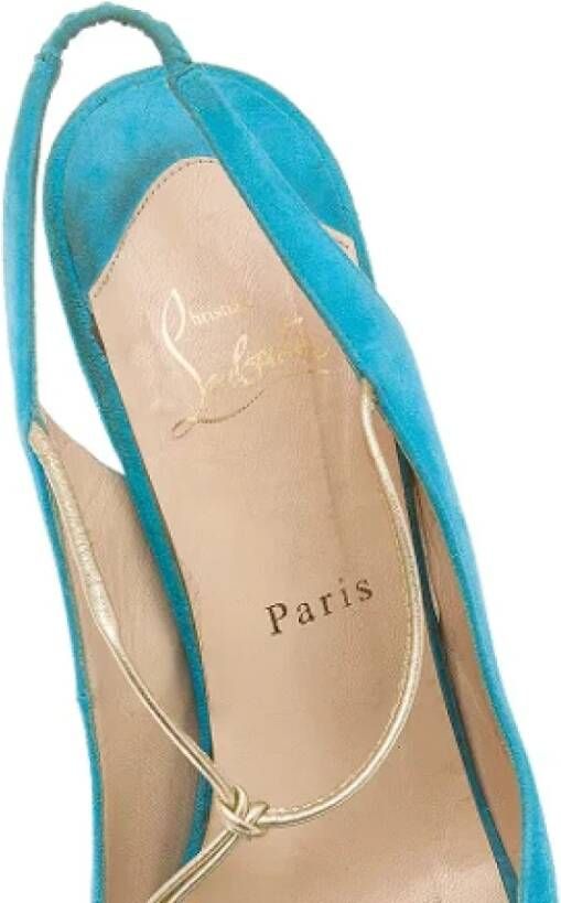 Christian Louboutin Pre-owned Suede sandals Blue Dames