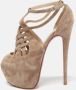 Christian Louboutin Pre-owned Suede sandals Brown Dames - Thumbnail 2