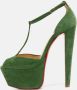 Christian Louboutin Pre-owned Suede sandals Green Dames - Thumbnail 2