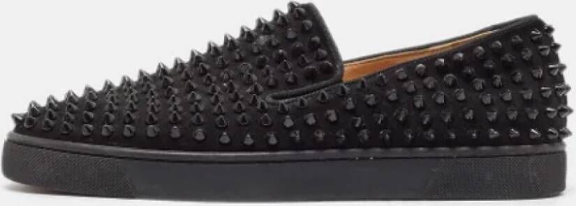 Christian Louboutin Pre-owned Suede sneakers Black Heren