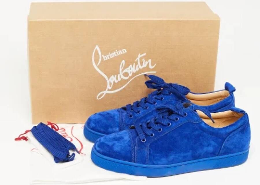 Christian Louboutin Pre-owned Suede sneakers Blue Dames