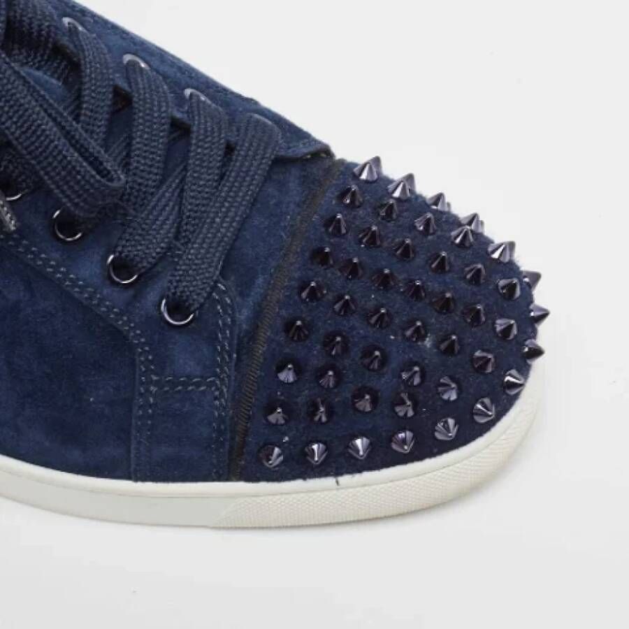 Christian Louboutin Pre-owned Suede sneakers Blue Heren