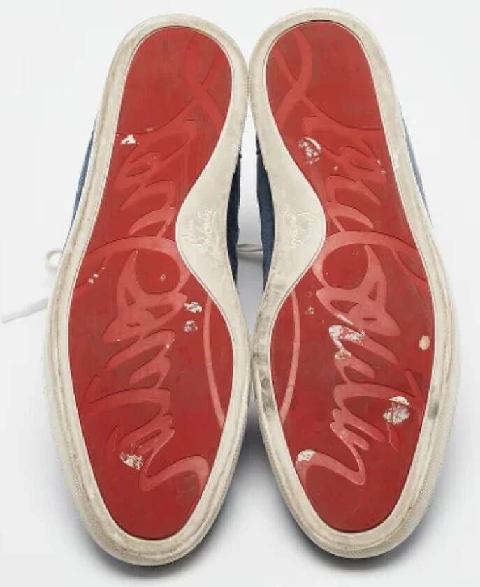 Christian Louboutin Pre-owned Suede sneakers Blue Heren