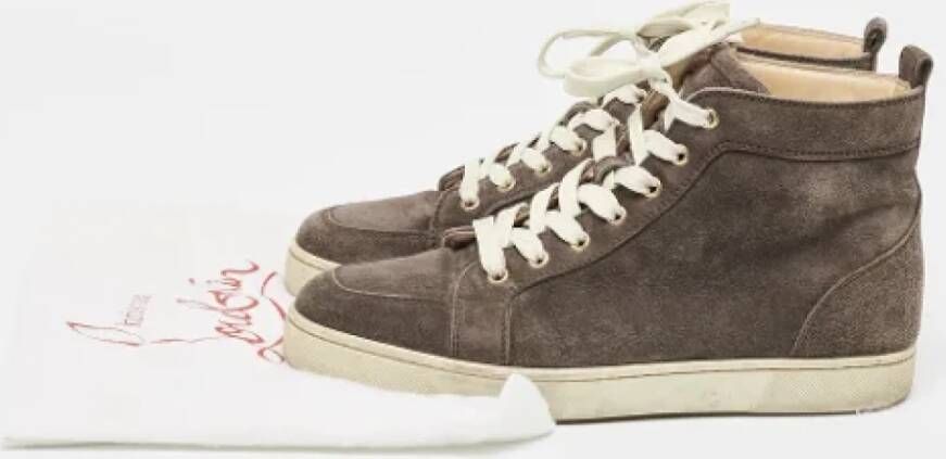 Christian Louboutin Pre-owned Suede sneakers Brown Heren