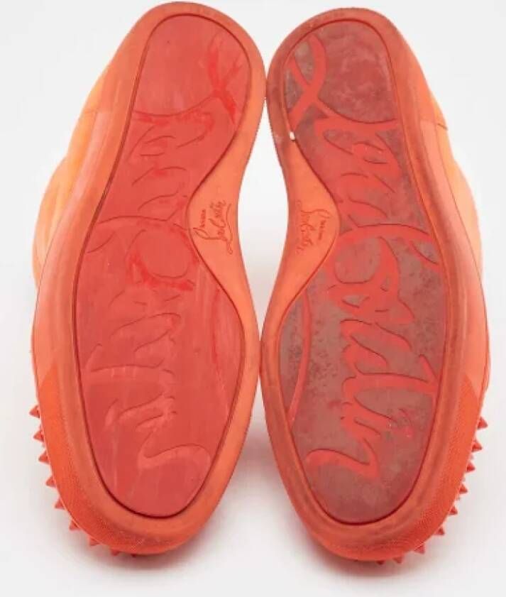Christian Louboutin Pre-owned Suede sneakers Orange Heren