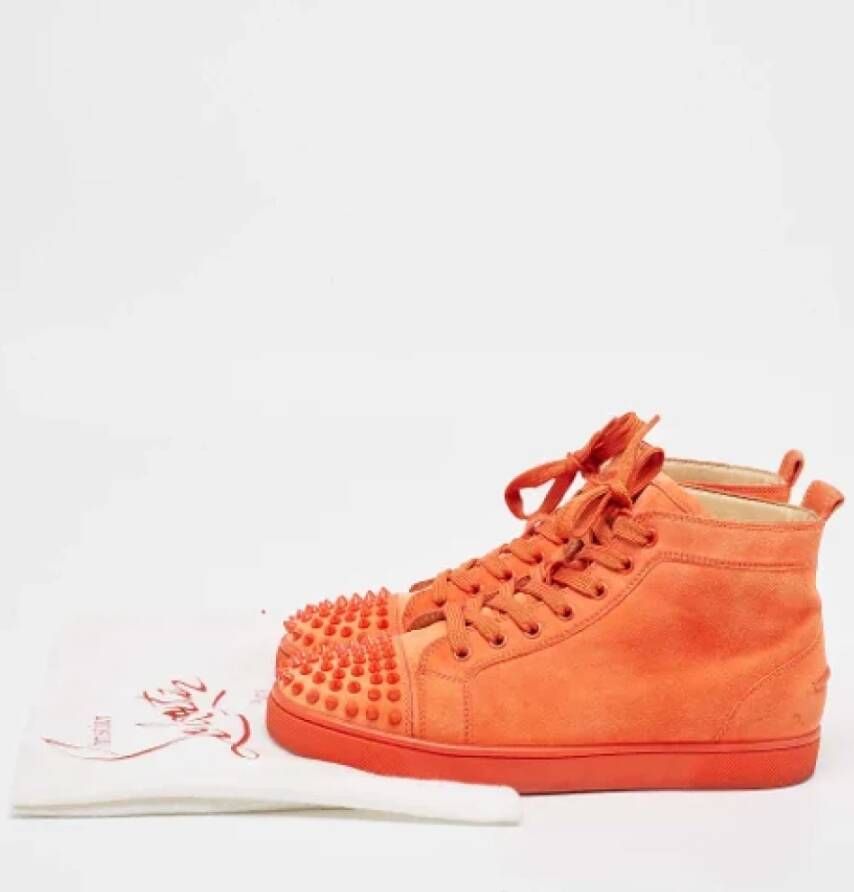 Christian Louboutin Pre-owned Suede sneakers Orange Heren