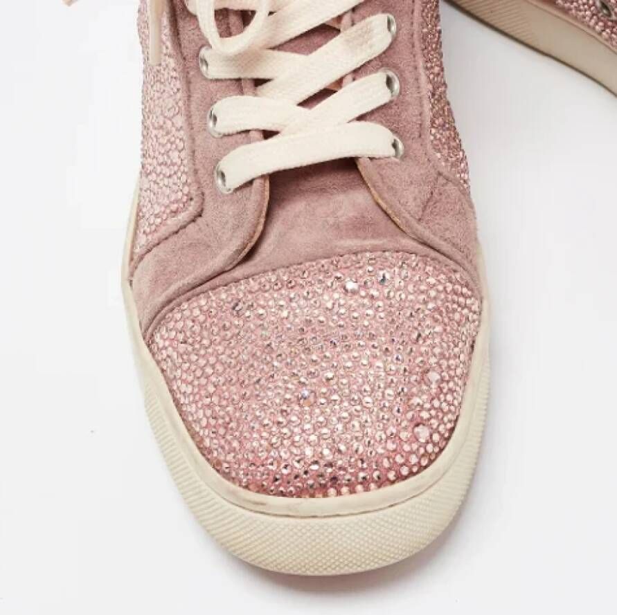 Christian Louboutin Pre-owned Suede sneakers Pink Dames