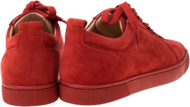 Christian Louboutin Pre-owned Suede sneakers Red Dames