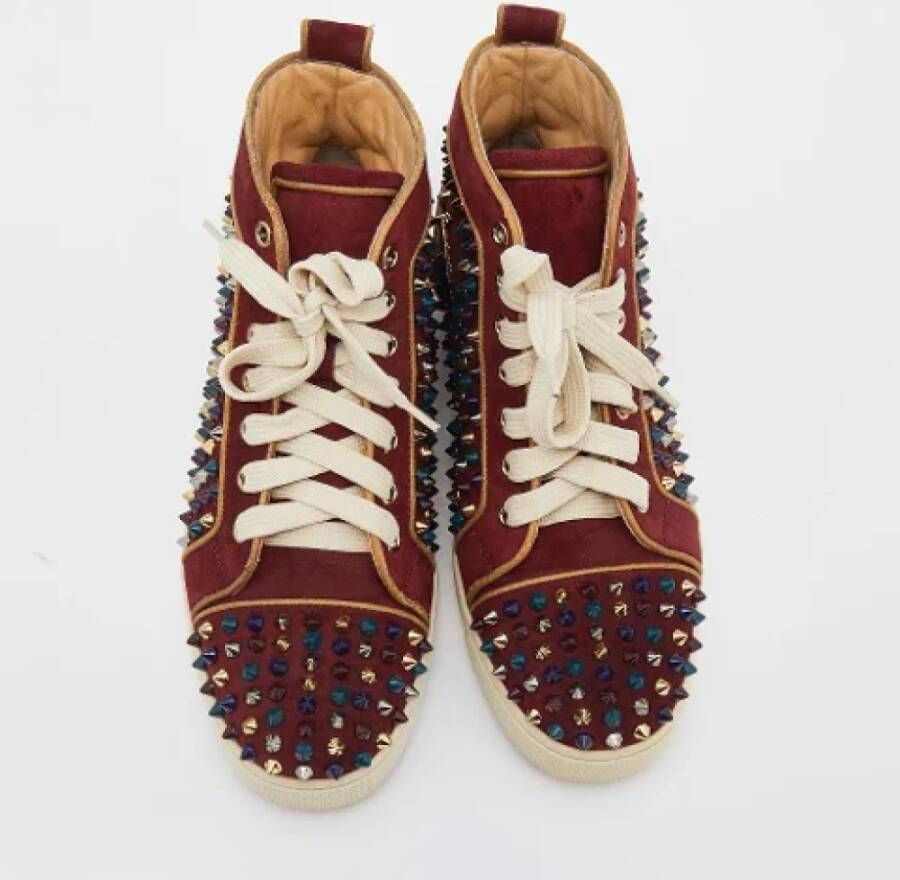 Christian Louboutin Pre-owned Suede sneakers Red Dames