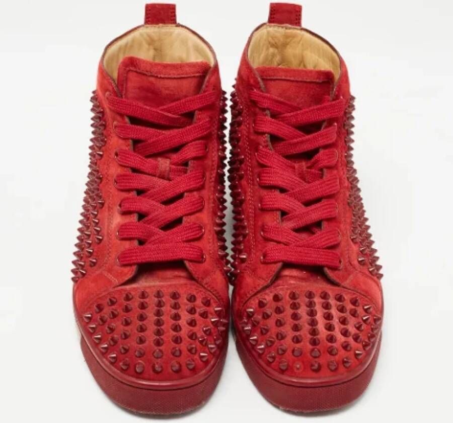 Christian Louboutin Pre-owned Suede sneakers Red Heren