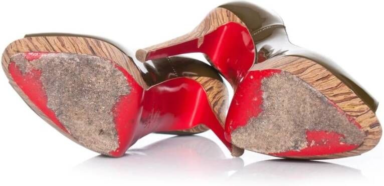 Christian Louboutin Pre-owned Tweedehands Kurk Sleehak Peeptoe Pumps