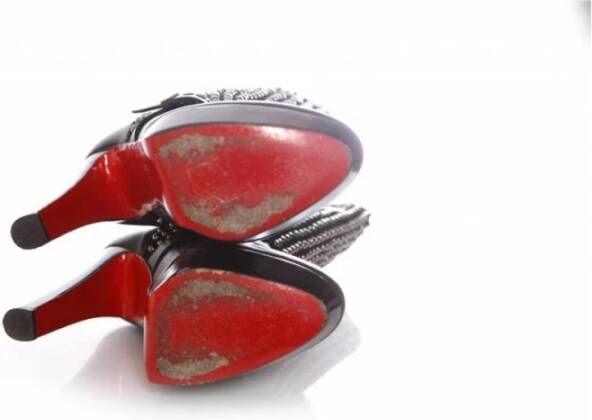 Christian Louboutin Pre-owned Tweedehands Studded Enkellaarzen Hoge Hak