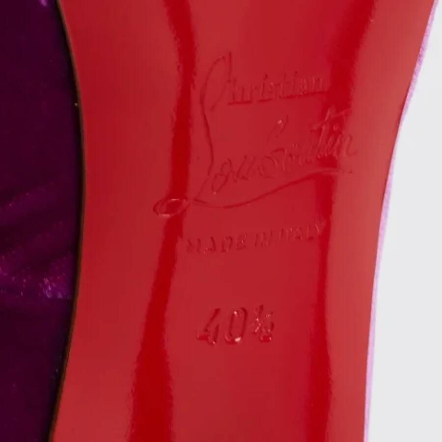 Christian Louboutin Pre-owned Velvet heels Purple Dames