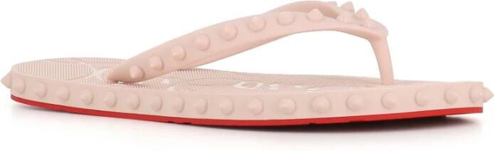 Christian Louboutin Roze Studded Flip-flop Sandalen Pink Dames