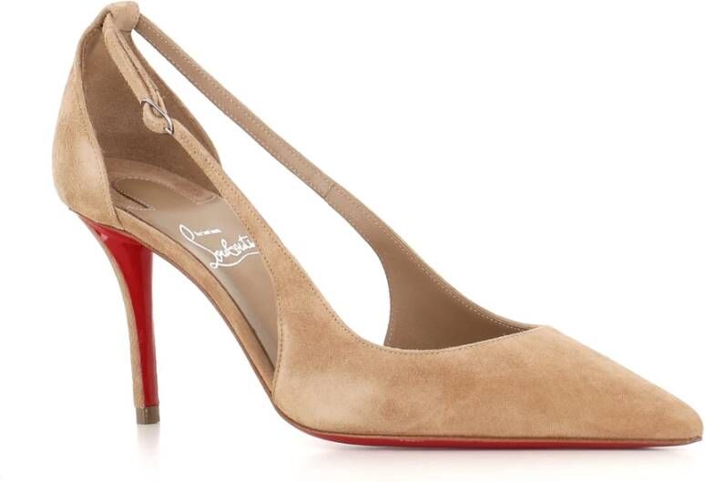 Christian Louboutin Sandaal met uitsnijding van suède Beige Dames