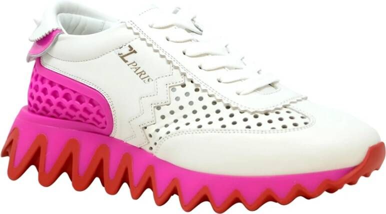 Christian Louboutin Witte Leren Loubishark Sneakers voor Dames Wit Dames