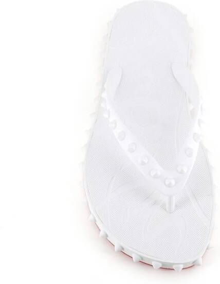 Christian Louboutin Witte Studded Flip-flop Sandalen White Dames