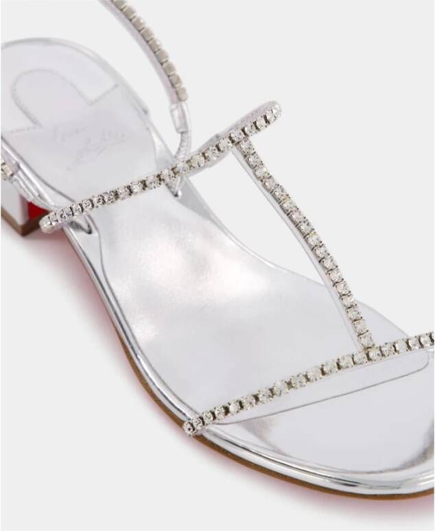 Christian Louboutin Zilveren Queenie Sandalen met Strass