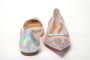 Christian Louboutin Zilveren Roze Platte Punt Kristallen Neus Schoen Grijs - Thumbnail 3