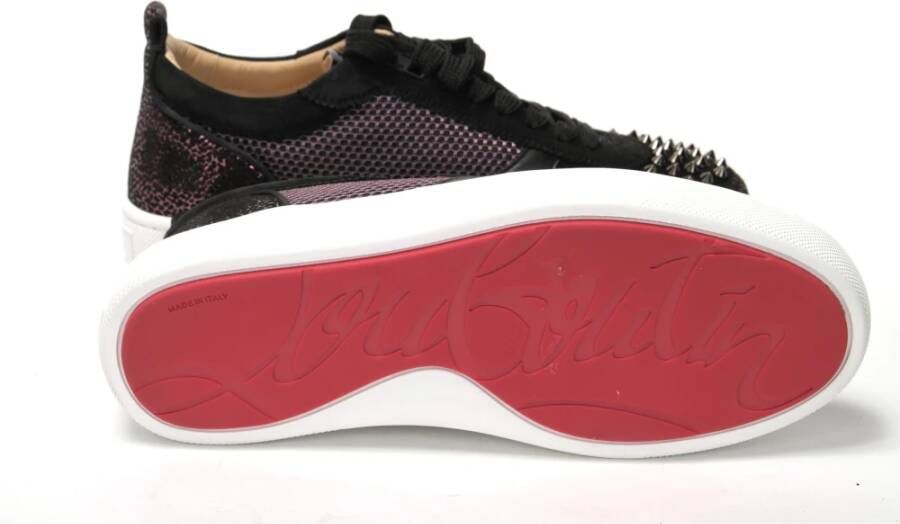 Christian Louboutin Zwarte Happy Rui Spikes Platte Schoenen Zwart Dames