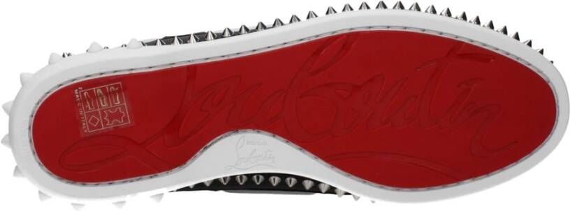 Christian Louboutin Zwarte leren instaploafers met studs