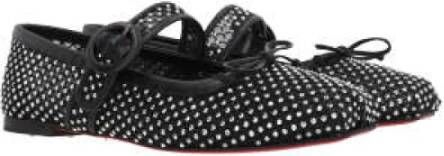 Christian Louboutin Zwarte Stoffen Platte Schoenen Gemaakt in Italië Black Dames