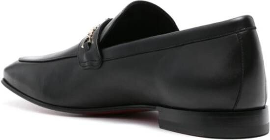 Christian Louboutin Zwarte platte schoenen met logo ketting Black Heren