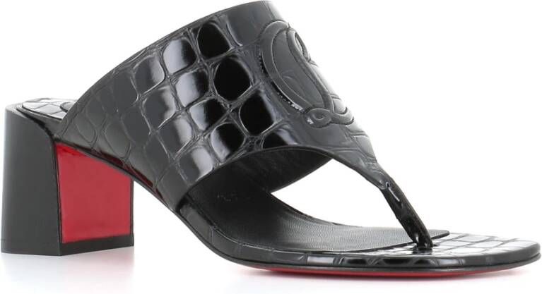 Christian Louboutin Zwarte Sandalen met Krokodillenprint Black Dames