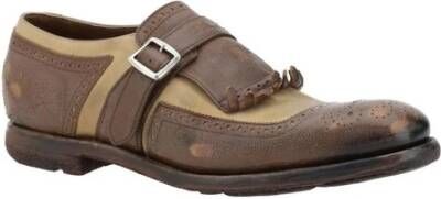 Church's Elegante Leren Almond Toe Loafers met Gouden Gesp Brown Heren